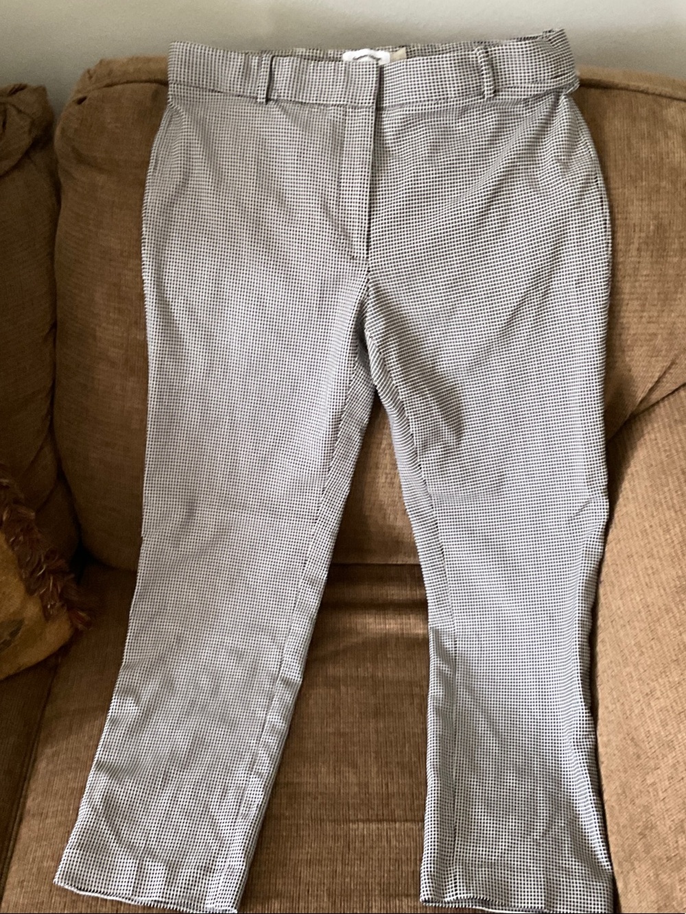 Calvin Klein Black and White Grid Slim Fit Pants